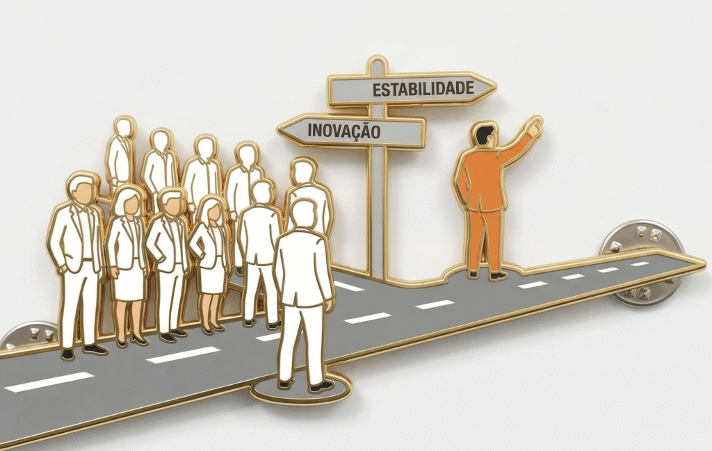 Conceito visual de escolha representando decisão de sócio minoritário em venda de empresa